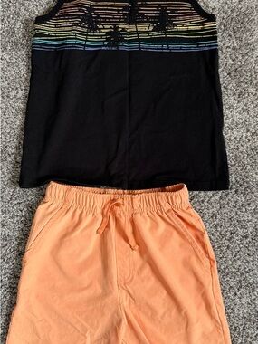 Tommy Bahama Kids Peach Elastic Waist Shorts and t-shirt (A-12)